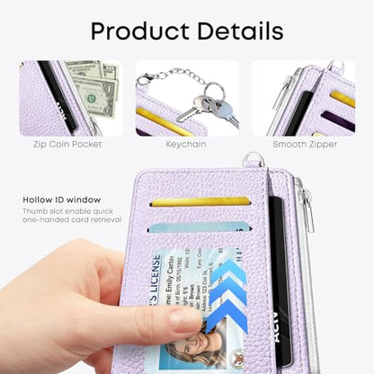 Purple Credit Card Holder Small Wallet for Women - color: Purple