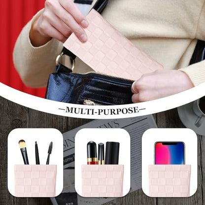 4 Pcs Squeeze Top Sunglass Case with Cleaning Cloth, Soft Leather Eyeglass Case Portable Sunglasses Pouch - color: D & 4pcs