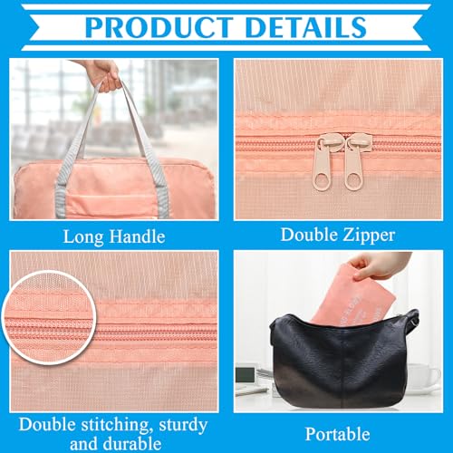 Travel Bag 2PCS Foldable Duffle Tote Weekender Overnight Luggage Bag - color: Pink+Blue