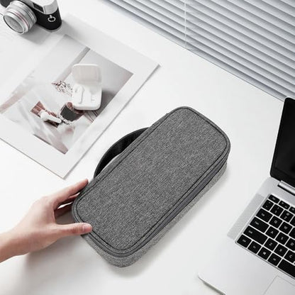 Teskyer Tech Organizer Pouch with Handle, Dark Grey - color: Dark Grey, size: Single Layer