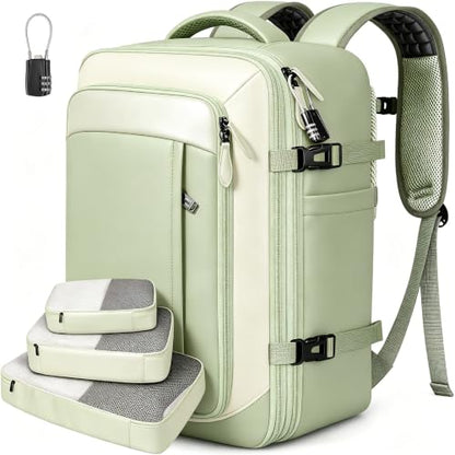 Vancropak Carry on Backpack for Airplane, Travel Backpack Fits 17.3" Laptop - color: Green