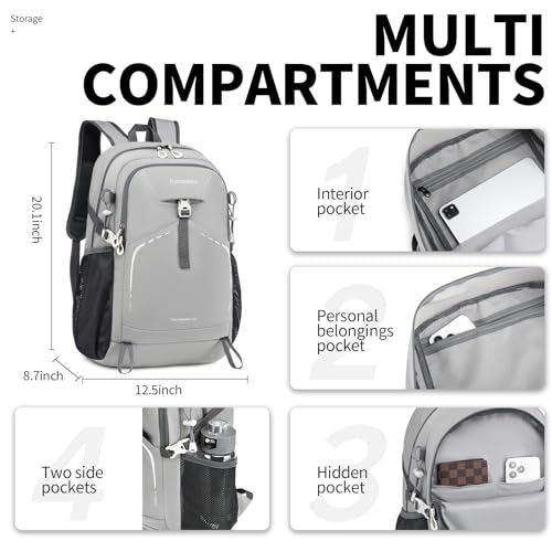 Lightweight Foldable 35L Everyday Backpack, Packable Daypack (Grey) - color: 35l-grey