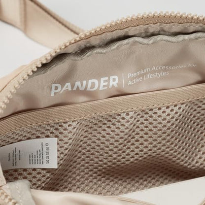 Pander Belt Bag Large 2L, Nylon Fanny Pack Purse for Women and Men with Adjustable Strap - color: Raw Linen