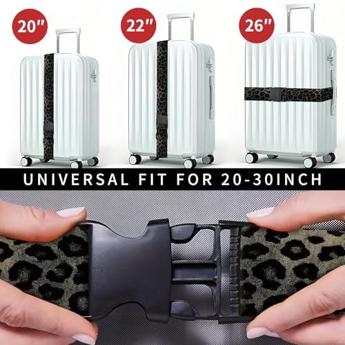 Luggage Straps for Suitcases, Heavy Duty Travel Belt with Quick-Release Buckle, Adjustable Suitcase Strap, Cute Luggage Accessories for Travel Camouflage Leopard Print - color: Camouflage Leopard Print