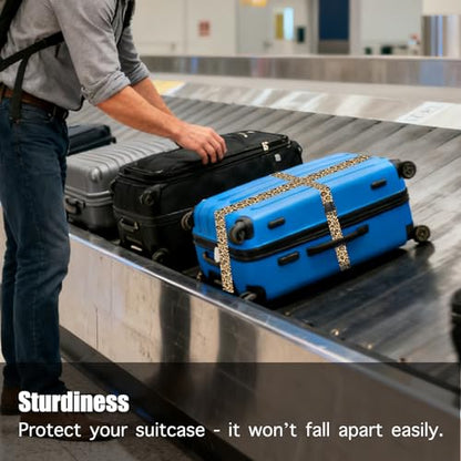 Nuxovilar Luggage Straps of 2 Set Classic Leopard Pattern 1.96x70.86in - color: Yhd11596, size: 1.96"x70.86"
