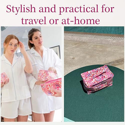 Extra Small Cosmetic Bag – Splash-Proof Travel Makeup Pouch with PVC Lining, Compact Bridal & Bridesmaid Toiletry Bag, Easy-Clean Cosmetic Case – Strawberry Vine - color: Strawberry Vine, size: Extra Small Cosmetic Bag