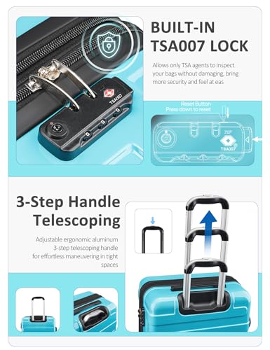 Tolino Checked 24 In Expandable Luggage Hardside Suitcase with Wheels - color: Ice, size: M(24 In)