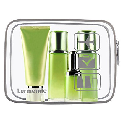 Lermende Clear Toiletry Bag TSA Approved Quart Size Travel Carry On - 2Pcs - color: Gray, size: 2 Pack