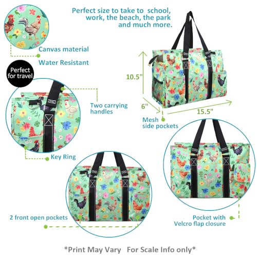 NGIL Utility Water Resistant Tote Bag - color: Barnyard Blossom- Black