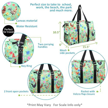 NGIL Utility Water Resistant Tote Bag - color: Barnyard Blossom- Black