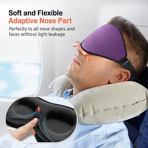 LitBear Sleep Mask for Side Sleeper Women Men, Eye Mask for Sleeping - color: Purple