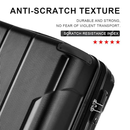 Merax 20" Hardshell Carry-On Luggage Airline Approved with TSA Lock - color: Black Single, size: 20 Inch