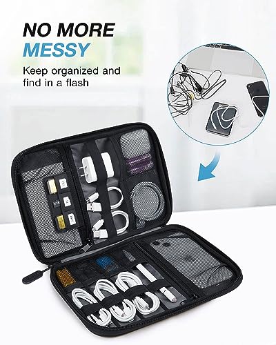 BAGSMART Large Electronic Organizer Travel Case for Tech Accessories, Black - color: Black