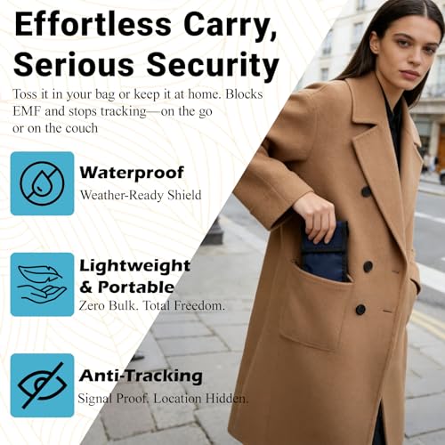 Faraday Bags 2 Pack,Signal Blocking Pouch for Laptop (16‘’x14), Phone(8.5"x4.5") EMP Protection & Anti-Tracking, RFID Shielding Faraday Cage - size: L(Laptop+phone)