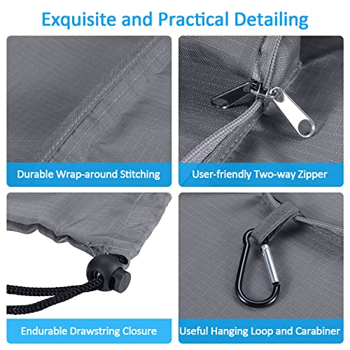 GOGOODA Travel Laundry Bags with Drawstring Closure XL Large with Handle - color: Grey