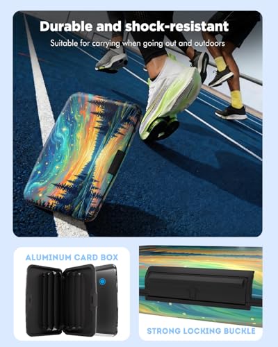 Maicican RFID Blocking Aluminum Credit Card Holder - color: Card holder wallet - Aurora Forest