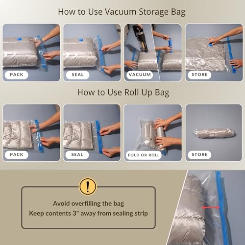 Vacuum Storage Bags with Hand Pump, Vacuum Seal Space Saver Bags, 25 Combo