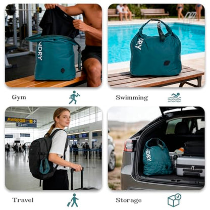 Travel Laundry Bag, Vacuum Compression Dirty Clothes Travel Bag - color: Green, size: Medium