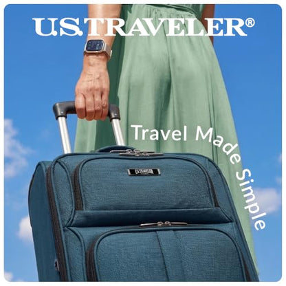 U.S. Traveler Aviron Bay Expandable Softside Luggage with Spinner Wheels, Purple, 3-Piece Set - color: Purple, size: 3-Piece Set
