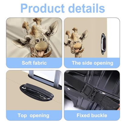 Giraffe Luggage Cover Washable Suitcase Protector Anti-scratch Suitcase cover Fits 24-26 Inch Luggage M - color: giraffe, size: M(24-26inch suitcase)