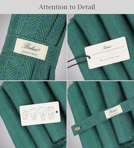 Balios Folding Umbrella Lux Hardwood Handle Auto Open Close - color: Herringbone Jade Green