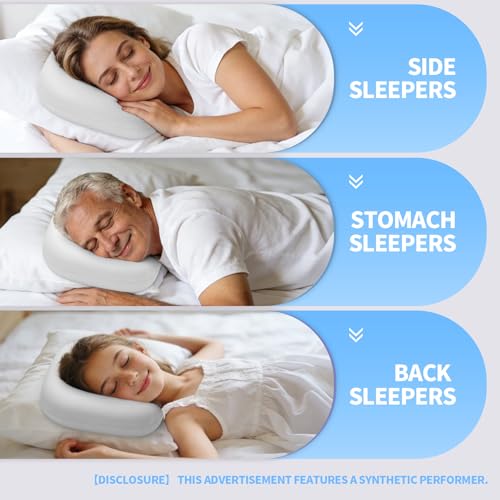 Memory Foam Ear Piercing Pillow with Hole for CNH & Pressure Sores - color: White