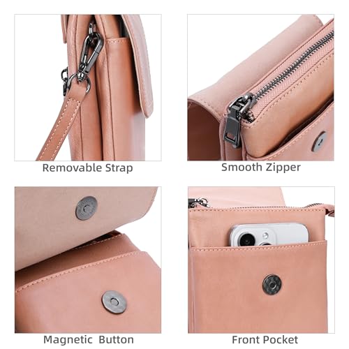 Iswee Rfid Blocking Small Crossbody Bag for Women Travel Classic Style - color: Pink