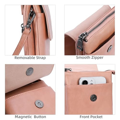 Iswee Rfid Blocking Small Crossbody Bag for Women Travel Classic Style - color: Pink