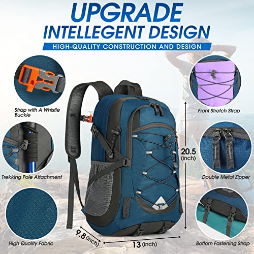 IGOLUMON Hiking Backpack 40L Packable Lightweight Camping Daypack Men Women - color: Blue