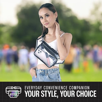 SoJourner Clear Stadium Approved Fanny Pack, Clear Transparent - color: Clear