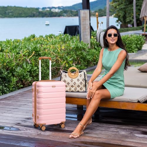 Carry on Luggage, Suitcase Set 3Piece with Backpack YKK zippers - color: Pink