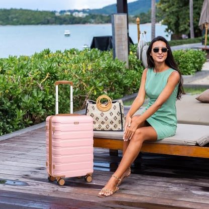 Carry on Luggage, Suitcase Set 3Piece with Backpack YKK zippers - color: Pink