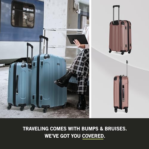 Kenneth Cole REACTION Out of Bounds Lightweight Hardshell 4-Wheel Spinner Luggage, Rose Gold, 2-Piece Set (20" & 28") - color: Rose Gold, size: 2-Piece Set (20" & 28")