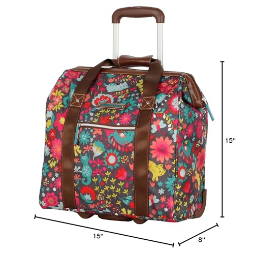 Lily Bloom Design Pattern Carry on Bag Wheeled Cabin Tote (Playful Gray) - color: Playful Gray