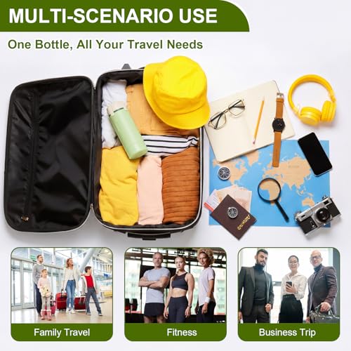 Domensi 2 Pack 4 in 1 Travel Dispenser, Green - color: Green