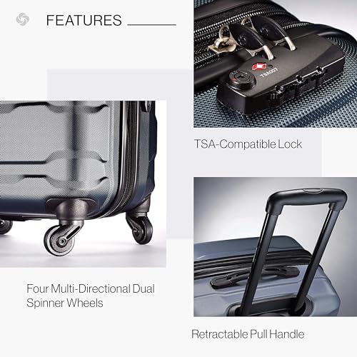 Samsonite Omni PC Hardside Expandable Luggage with Spinner Wheels, Teal, Checked-Large 28-Inch - color: Teal, size: Checked-Large 28-Inch