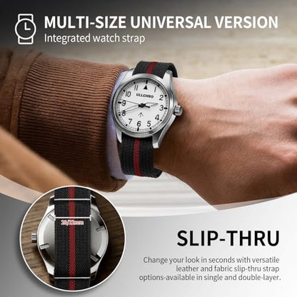 Nylon Watch Strap 20mm 22mm Nylon Watch Band Replacement Single Pass Strap Breathable Military Watch Bands for Men Soft Elastic Watch Straps - color: Black & Red, size: 22mm