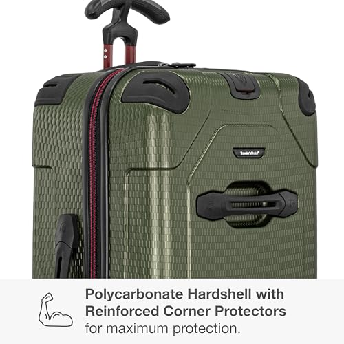 Traveler's Choice Maxporter II Polycarbonate Hardside Trunk with Spinner Wheels, Green, 28-Inch Medium Trunk - color: Dark Green, size: 28-inch Medium Trunk