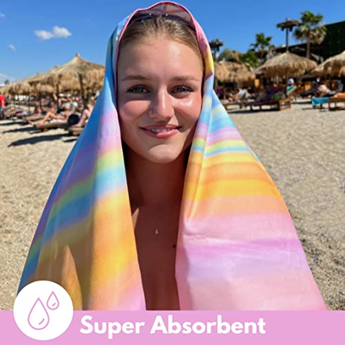 ECCOSOPHY Microfiber Beach Towel - Quick Dry, Sand Free and Oversized 71x35 - color: Maldives