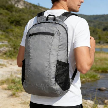 18L Mini Foldable Daypack, Waterproof and Lightweight Backpack - color: Grey