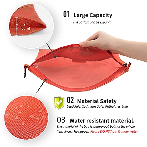 pack all Water-Resistant Zipper Pouch, Mesh Zipper Bag, 10.23"x7.48" - color: Orange, size: Medium
