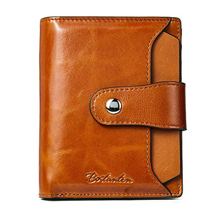 BOSTANTEN Leather Womens Wallet Small RFID Blocking Credit Card Holder - color: 1-ab-brown