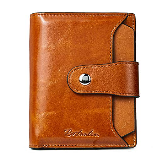 BOSTANTEN Leather Womens Wallet Small RFID Blocking Credit Card Holder - color: 1-ab-brown
