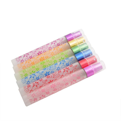 6 PCS 10ml Flower Print Matte Refillable Empty Travel Glass Perfume Spray Bottle Atomizer Pump Sprayer Bottle Set