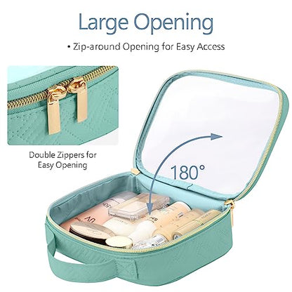 PACKISM Clear Makeup Bag Travel - TSA Approved Toiletry Bag, 2 Pack Green - color: 01 Turquoise Green, size: Full Vacation (Mixed Sizes)