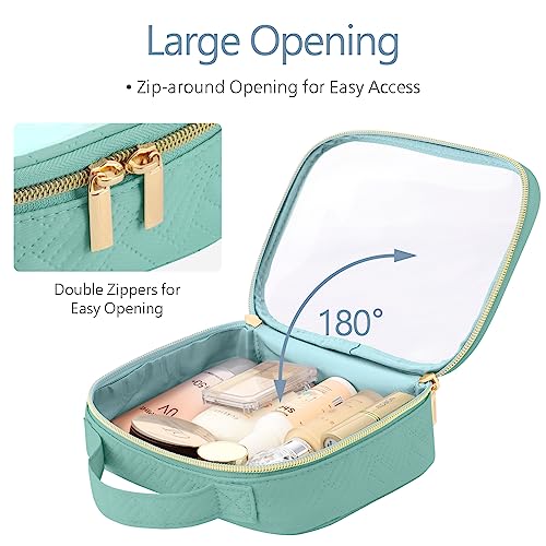 PACKISM Clear Makeup Bag Travel - TSA Approved Toiletry Bag, 2 Pack Green - color: 01 Turquoise Green, size: Full Vacation (Mixed Sizes)