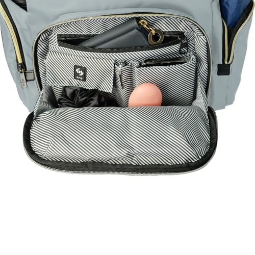 Kenneth Cole REACTION Madison Square Lightweight Hardside Chevron Expandable Spinner Luggage, Slate, 2-Piece (20" Carry On + Sophie Backpack) - color: Slate, size: 2-Piece (20" Carry On + Sophie Backpack)