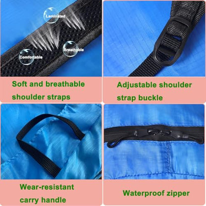 18L Mini Foldable Daypack, Waterproof and Lightweight Backpack - color: Grey