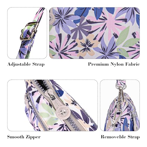 Small Wristlet Wallets for Women Nylon RFID Cross body bag - color: Leafy Gray