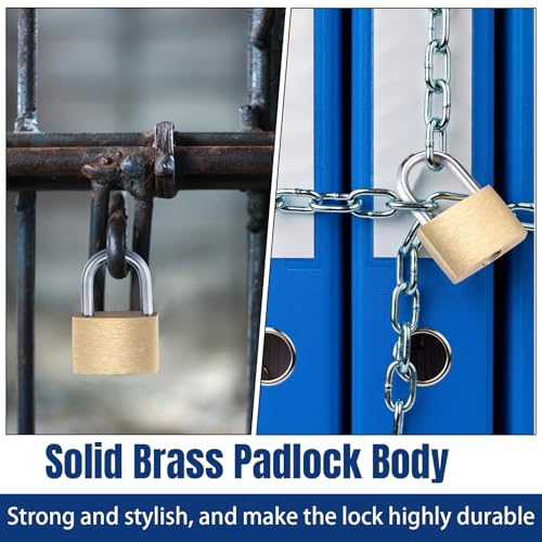 Yaocom Solid Brass Keyed Alike Padlocks with Keys, 25mm, 24 Pcs - size: 25 mm
